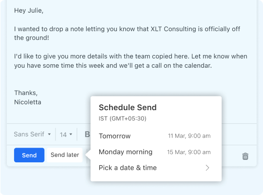 Email scheduling
